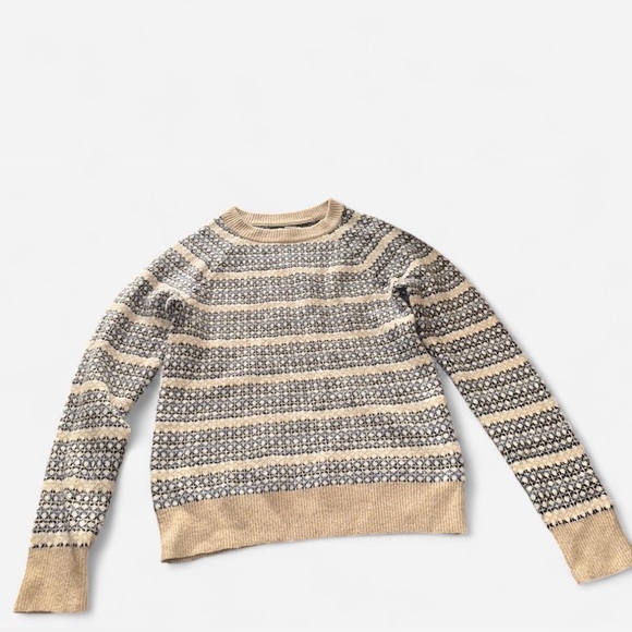 Amazon Essentials Beige and Blue Striped Sweater - Picture 2 of 4